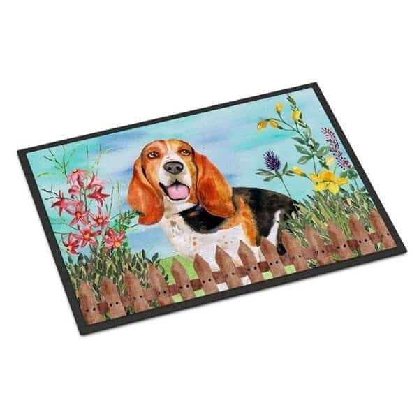 Carolines Treasures CK1266MAT Basset Hound Spring Indoor or Outdoor Mat - 18 x 27 in.