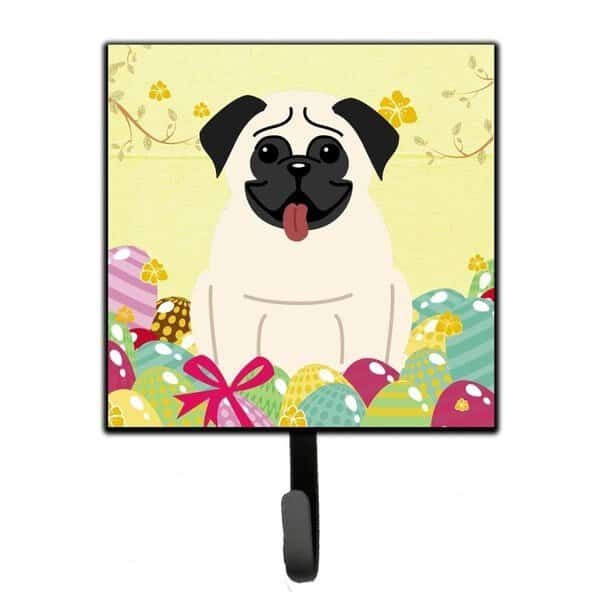 Easter Eggs Pug Cream Leash or Key Holder, Jensendistributionservices, Mfr#: MI1716667