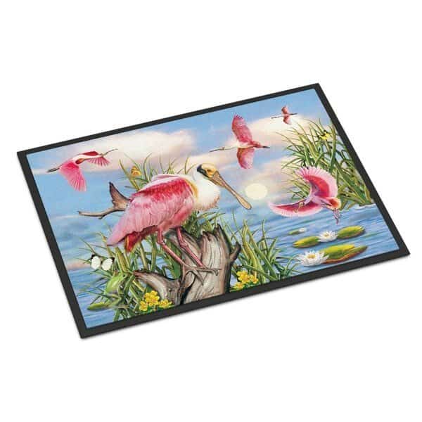 18 x 27 in. Roseate Spoonbill Indoor or Outdoor Mat
