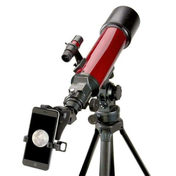 56 x 80 mm Refractor Telescope with Universal Smartphone Digiscoping Adapter, Red