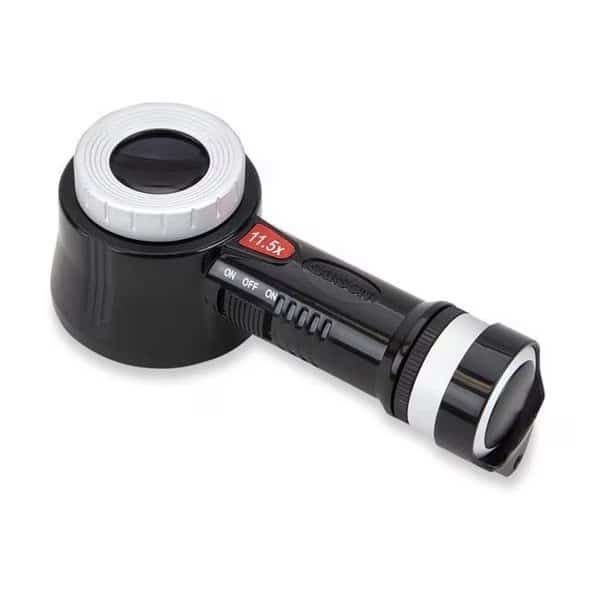 Carson CP-45 Pro Series MeasureLoupe 11.5x LED & UV Lighted Loupe Magnifier with Reticle Scale & Storage Case
