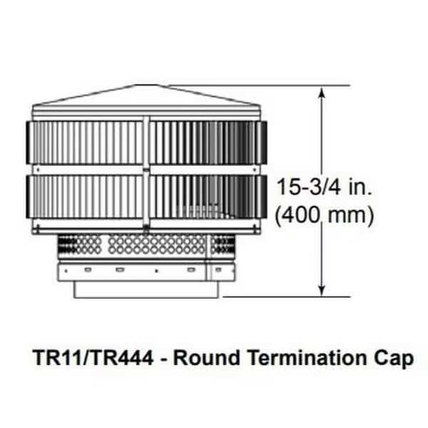 Majestic TR11 Round Termination Cap with Storm Collar