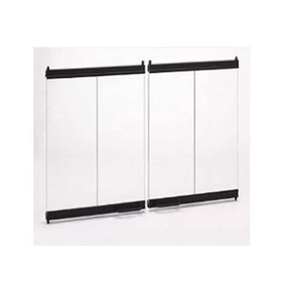Majestic DM1042 Original Bi-Fold Glass Doors with Trim Kit; Black