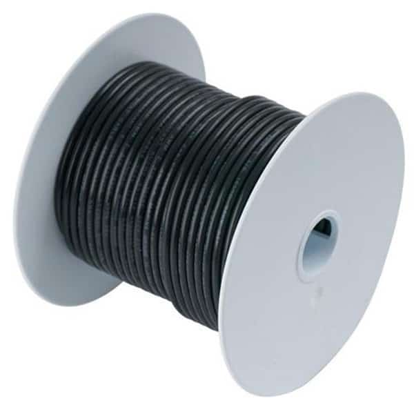 Portable Cord, Marine, 8 AWG, 1 C, Black, Stranded, 600V, 25 ft