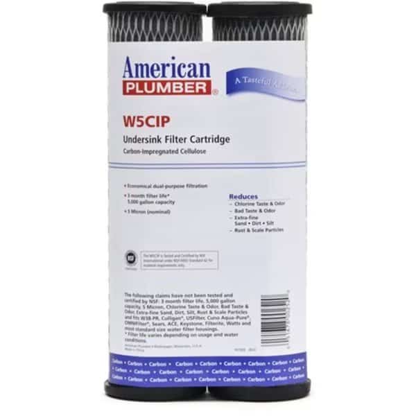 Commercial Water Distributing AMERICAN-PLUMBER-W5CIP Undersink Filter Replacement Cartridge - Pack of 2
