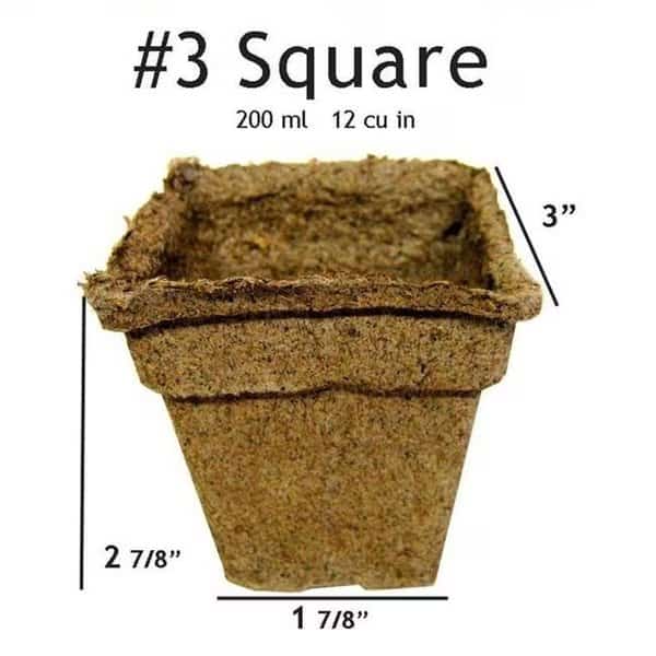 CowPots No 3 Square Pot - 24 pots