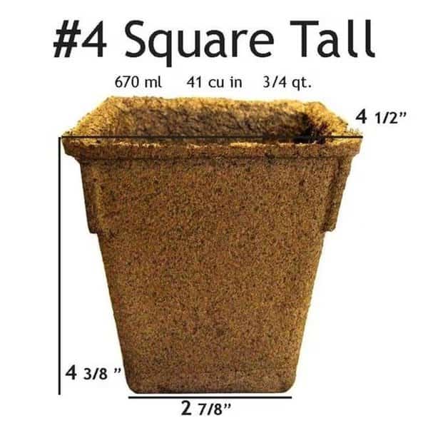 CowPots No 4 Square Tall Pot - 54 pots
