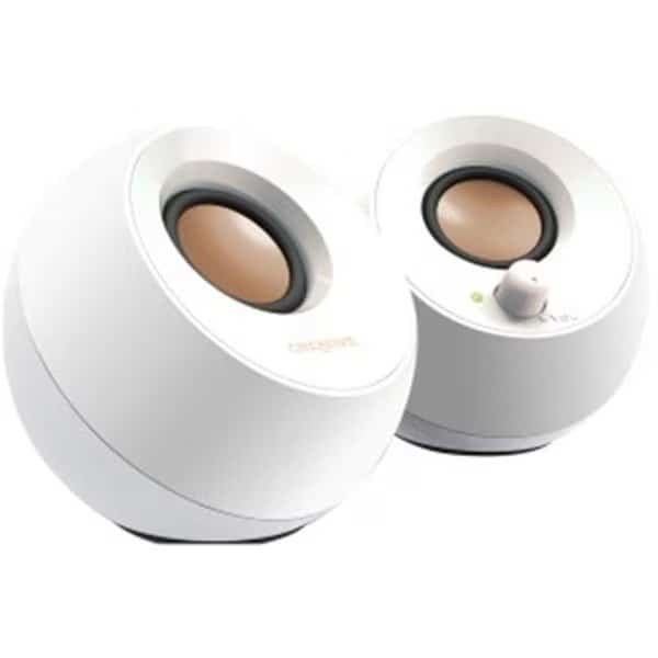 Pebble Desktop Speakers;White