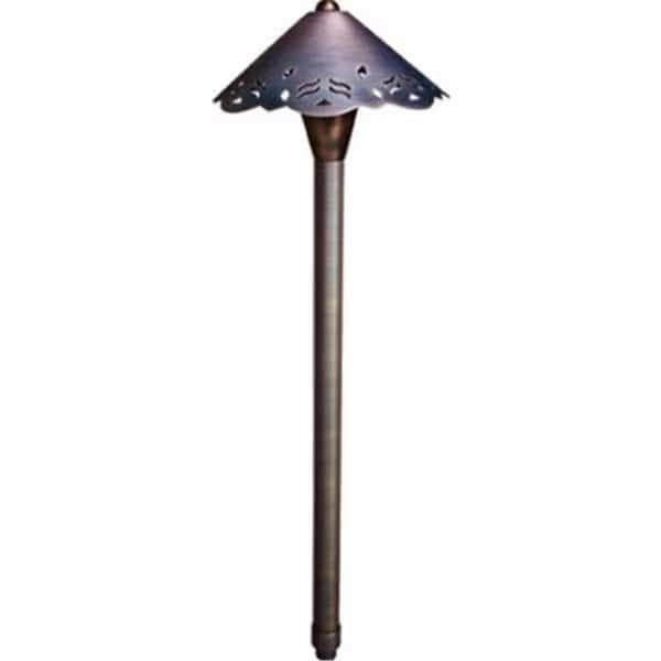 12V JC Solid Brass Path Light, 20W - Weathered Brass