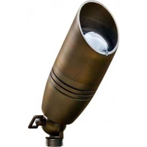 12V MR16 Cast Brass Convex Glass Small Spot Light, 20W - Weathered Brass