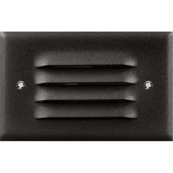Cast Aluminum Recessed Louvered Brick, Step & Wall Light, Black - 1.95 x 4.83 x 3.10 in.
