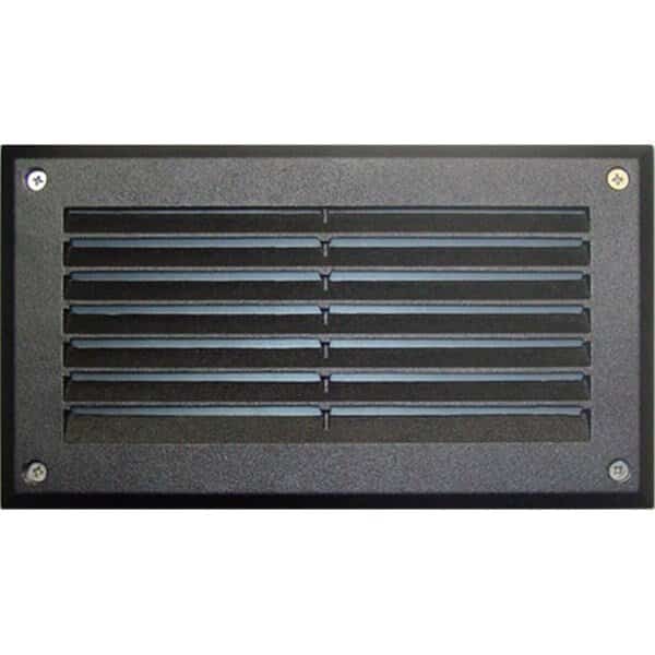 Recessed Louvered Brick, Step & Wall Light, Black - 5 x 8.80 x 3.10 in.