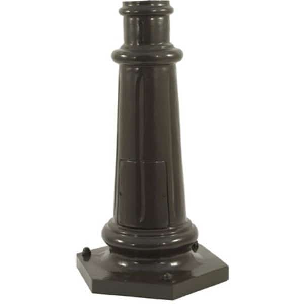 Surface Mounted Base for 3 in. Outer Dia Round Post, Bronze - 21.25 x 12.25 x 12.25 in.