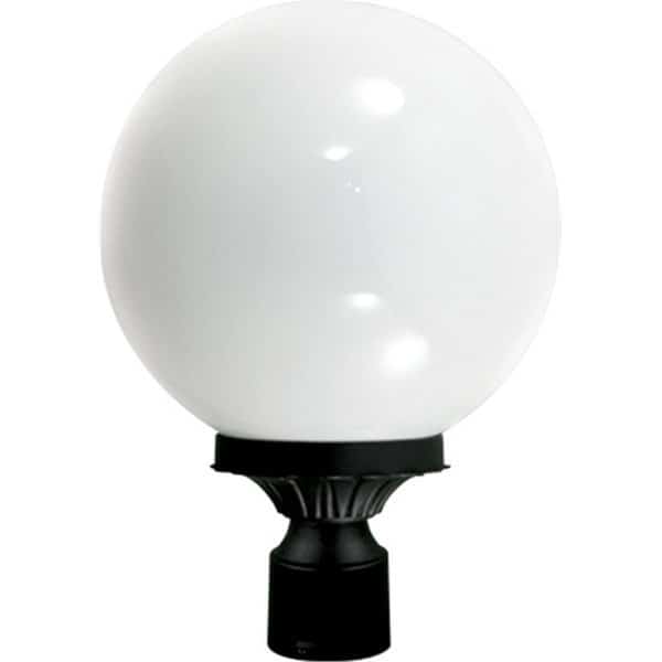 Powder Coated Cast Aluminum Post Top Light Fixture, Black - 16.81 x 11.75 x 11.75 in.