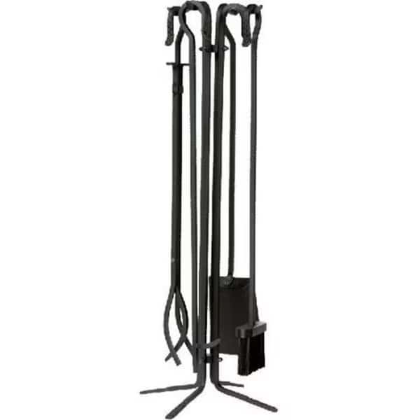 Dagan 5830 Wrought Iron Fireplace Tool Set; Black - 5 Piece