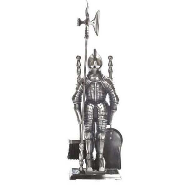 Dagan 7500 Knight Fireplace Tool Set; Pewter - 5 Piece