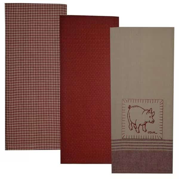Pig Farm Animal Applique Patch Red Set of 3