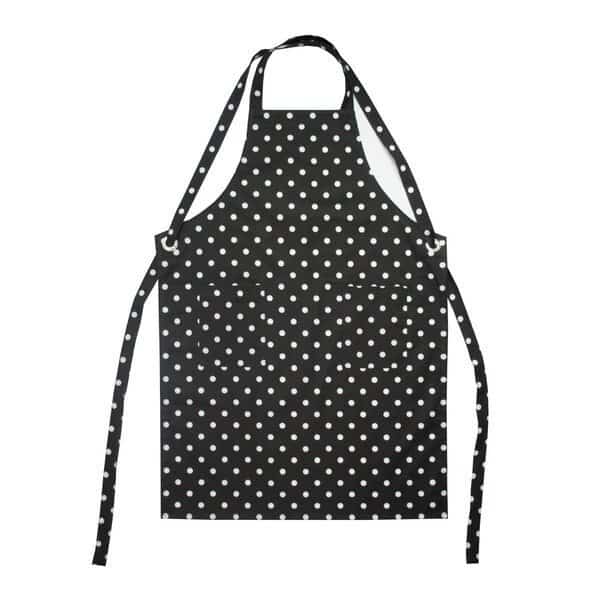 Polka Dot Printed Adult Apron Black