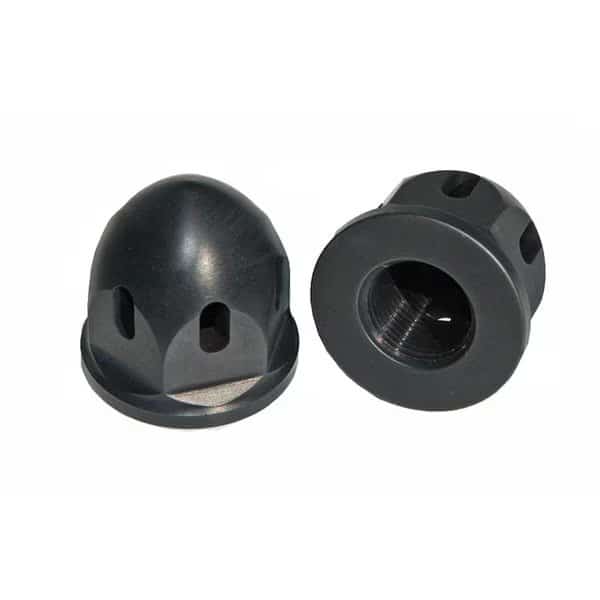 2 Piece Axle End Nut Alum Bullet20 x 15 mm Black Anodize