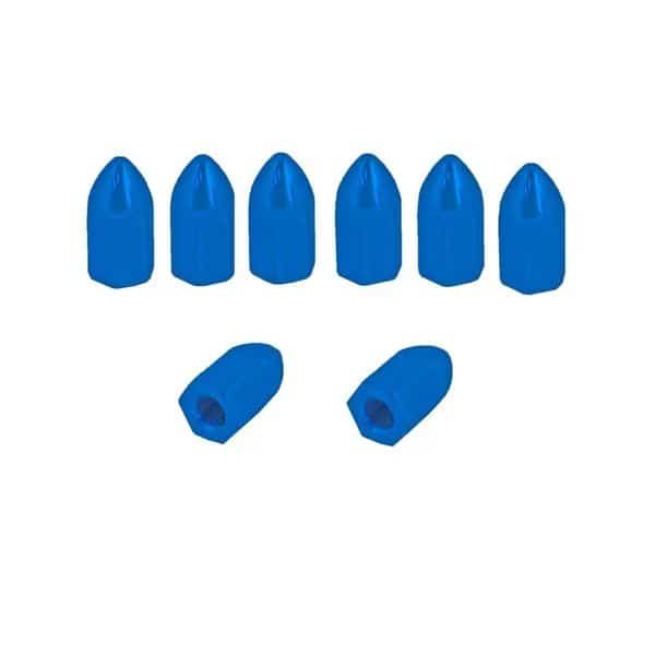 8 Piece Aluminum Wheel Lug Nuts 10 x 125 mm Flat Seat Blue Anodize