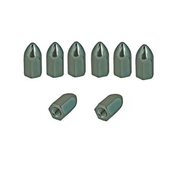 8 Piece Aluminum Wheel Lug Nuts 10 x 125 mm Flat Seat Black Anodize