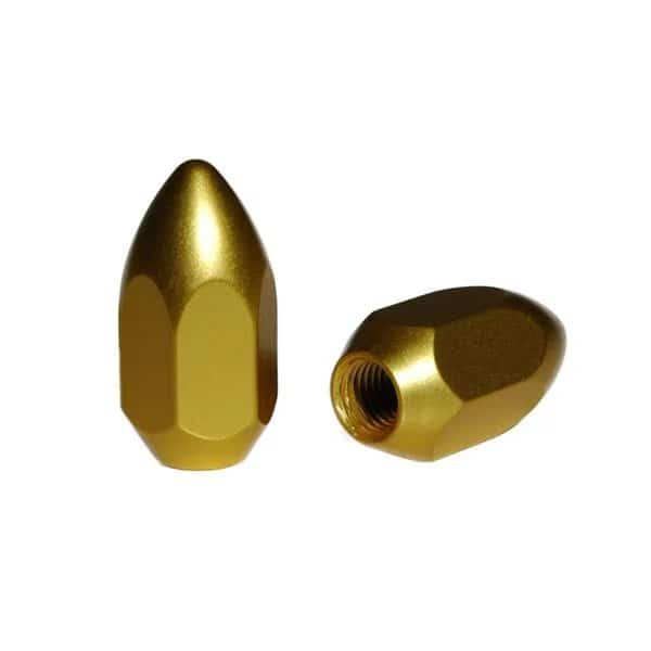 8 Piece Aluminum Wheel Lug Nuts 10 x 125 mm Taper Seat Gold Anodize