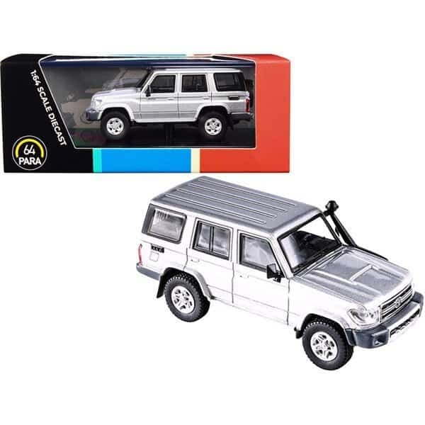 3 in. 1-64 Scale 76 Toyota Land Cruiser Diecast Model Car, Silver Pearl
