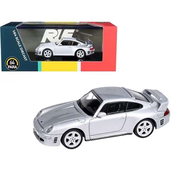 2.5 x 2 in. 1-64 Scale RUF CTR2 Diecast Model Car, Metallic Silver