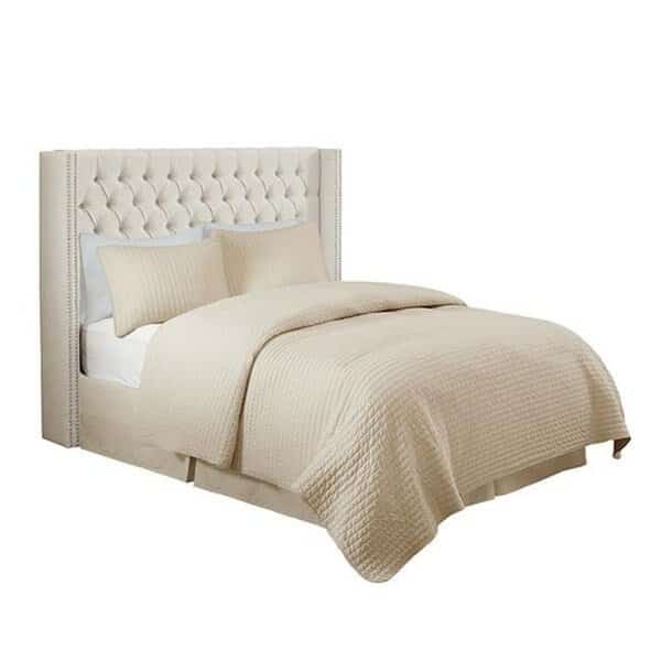 Madison Park MP116-0355 Amelia Upholstery Headboard; Queen; Offwhite