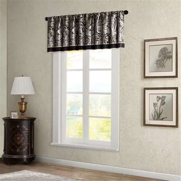 Aubrey Jacquard Window ValanceBlack