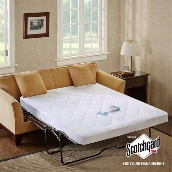 Sleep Philosophy BASI16-0289 100 Percent Polyester Microfiber Harmony Sofa Mattress Pad; White - Queen