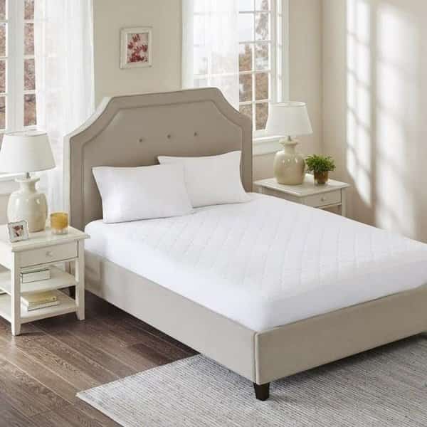 Sleep Philosophy BASI16-0330 All Natural Cotton Filled Mattress Pad; White - Cal King