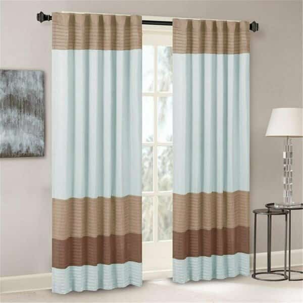 Tradewinds Polyoni Pintuck Window Curtain, Blue