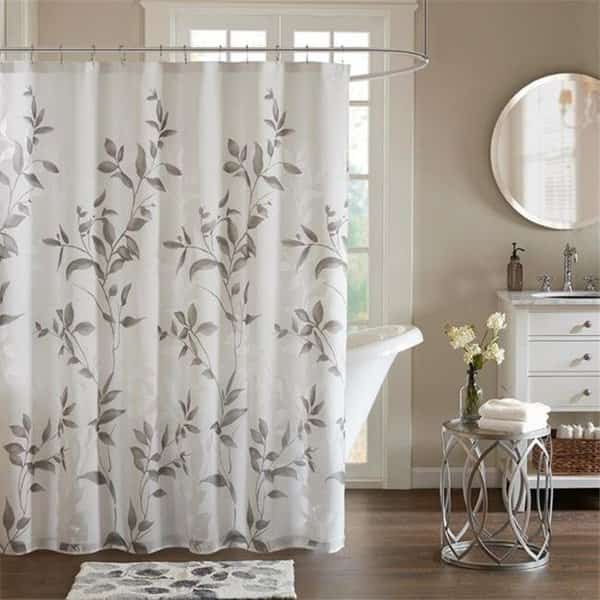 Madison Park MP70-4610 72 x 72 in. Cecily Printed Shower Curtain - Grey, Madison Park, Mfr#: MP70-4610