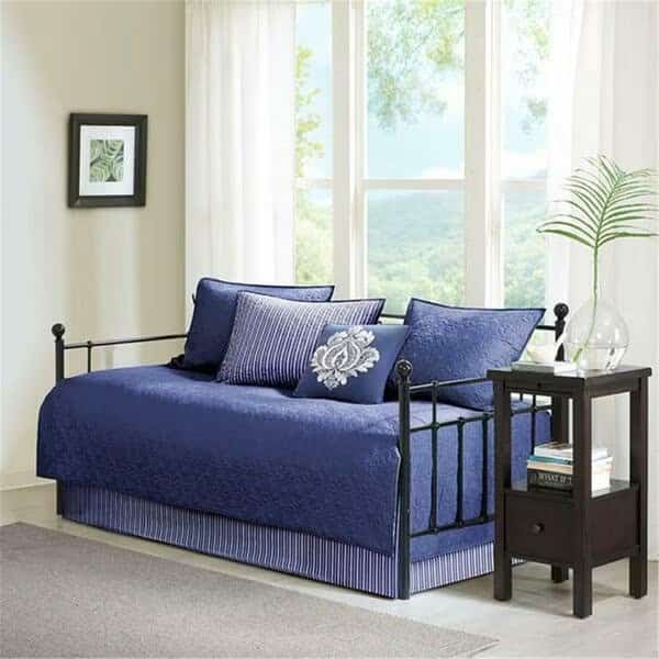 Quebec 6 Piece Daybed Set - Navy, Daybed