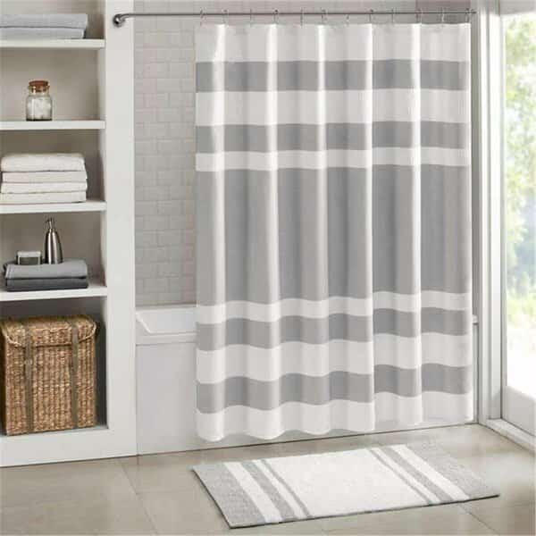 108 x 72 in. Spa Waffle Shower Curtain with 3M Treatment - Grey