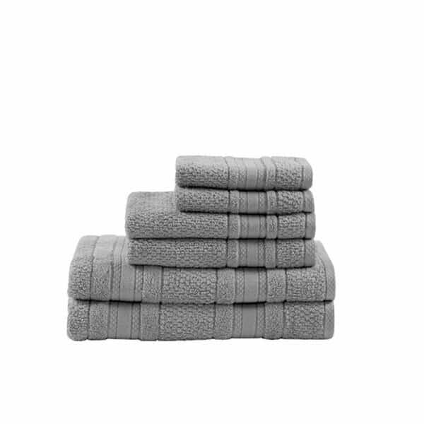 Adrien Super Soft Cotton Towel Set - Silver, 6 Piece