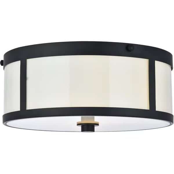 12 in. Hadrian 2 Light Flat Black Flush Mount