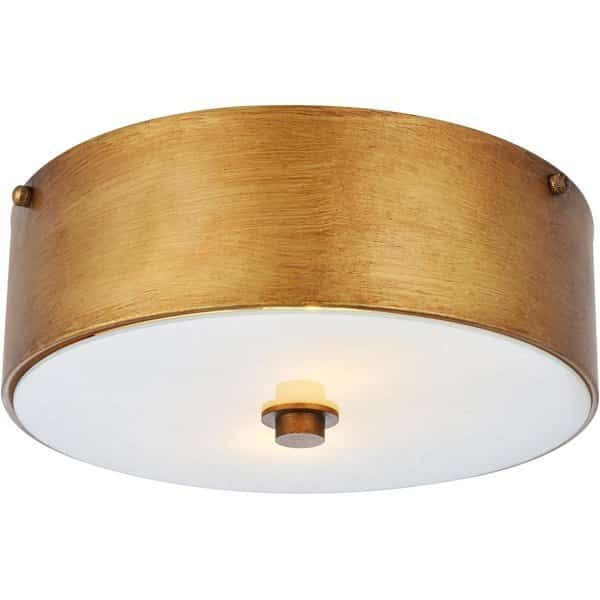 12 in. Hazen 2 Light Vintage Gold Flush Mount