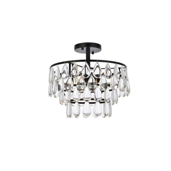 14 in. Mila Flush Mount in Black