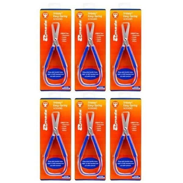Hygloss Products HYGB661-6 Snippy Easy Spring Loop Scissors - Pack of 6