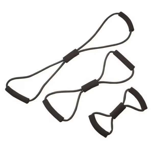 Cando 10-5835 Tubing Bowtie Exerciser; Black - 3 Piece