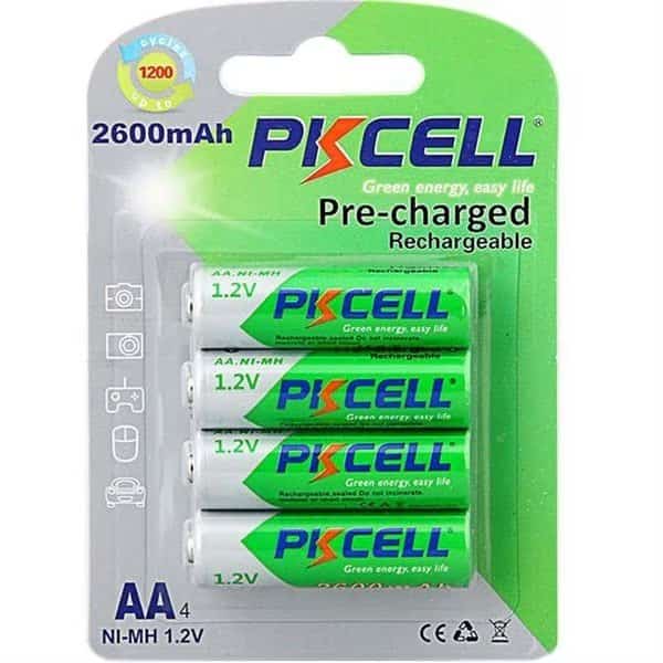 PK Cell RTU-AA2600-4B 1.2V Precharged Low Self Discharge Rechargeable AA Battery with 2600 mAh; Pack of 4