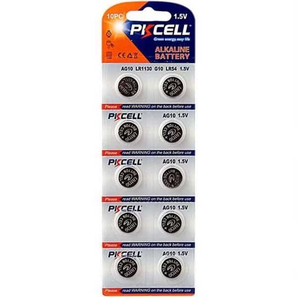 PK Cell AG10-10B 1.5V Alkaline Battery; Pack of 10
