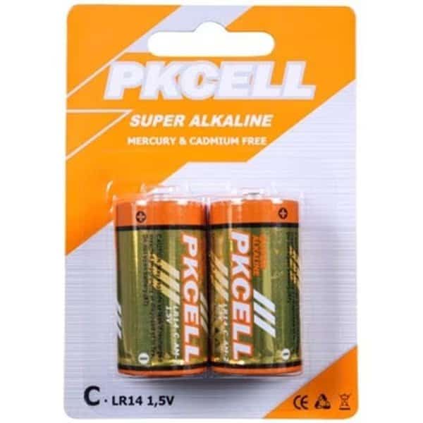 Pkcell LR14-2B 1.5V Alkaline C Size Battery; Pack of 2