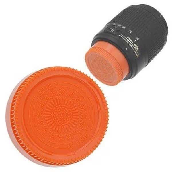 Fotodiox Cap-Rear-Nikon-Orange Designer Rear Lens Cap for All Nikon & Nikkor F Lenses; Orange