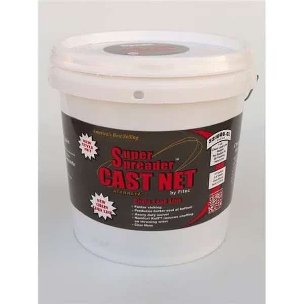 Super Spreader 12612 12 ft. x3 by8 in. Mesh; SS1000-CL Chain Leaded Cast Net Clear; 1 lb wt