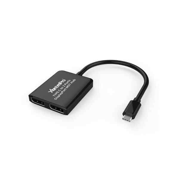 Xtrempro 61075 USB 3.1 Type-C to 2 Display Port Dual Monitor Splitter HDCP MST HUB