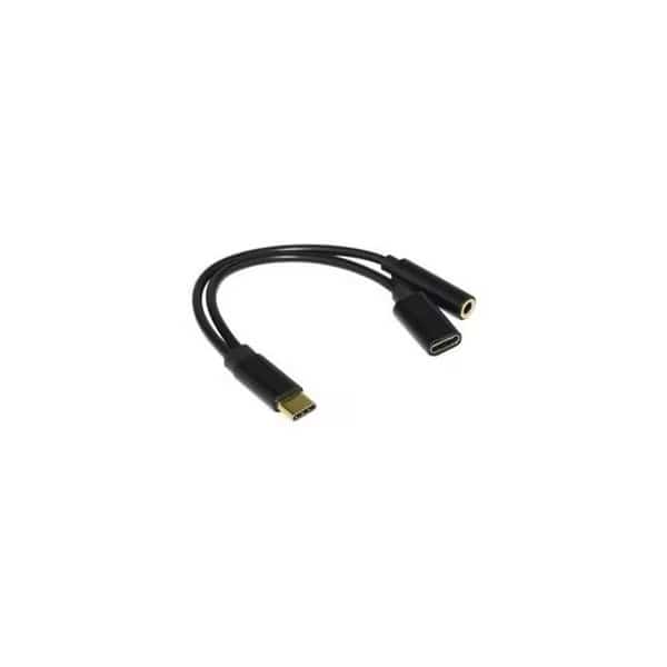 Xtrempro 11169 Type-C Port to 3.5 mm 2-in-1 Female Audio Jack Headphone & USB C Cable Adapter