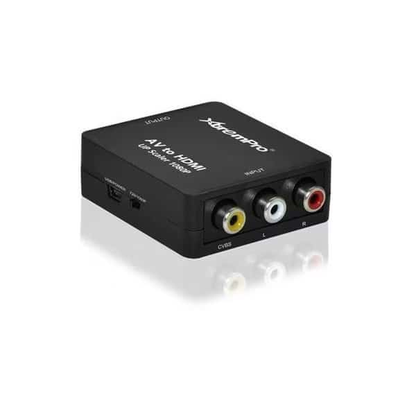 Xtrempro 61088 AV to HDMI Mini Coposite RCA CVBS AV to HDMI Video Audio Converter - Black